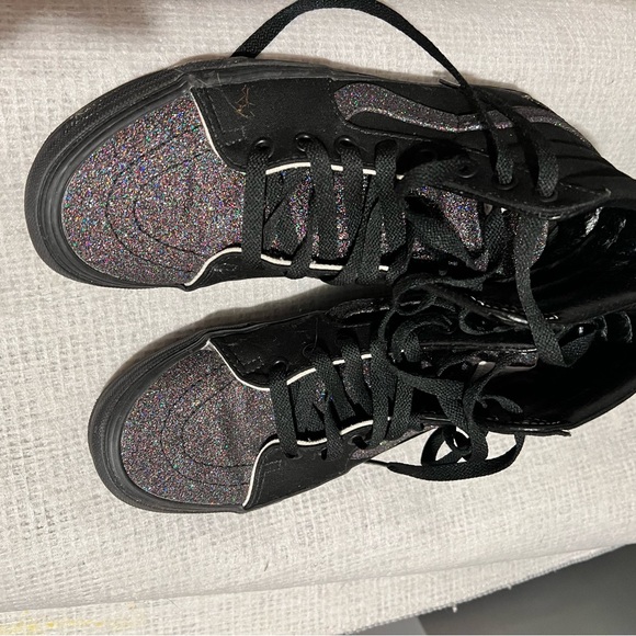 *New Vans Custom Made Black and Glitter High-Tops - Picture 5 of 5